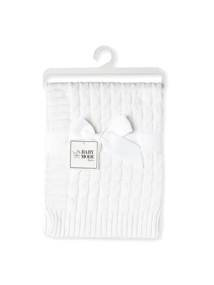 White Cable Knit Blanket – 4kidswear